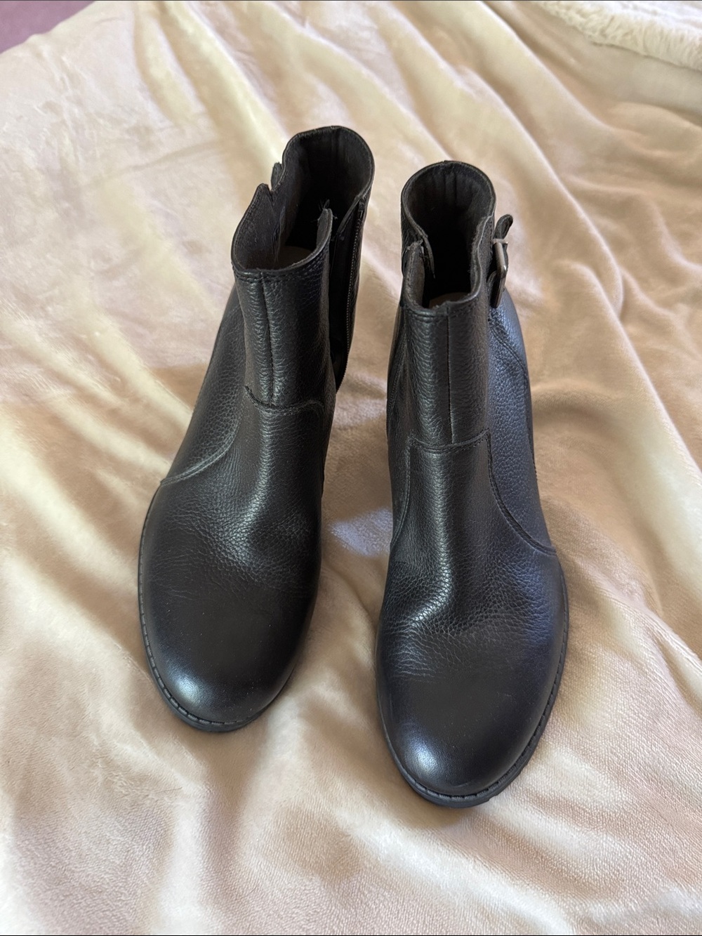 Clark Classic Black Leather Women's Ankle Boots